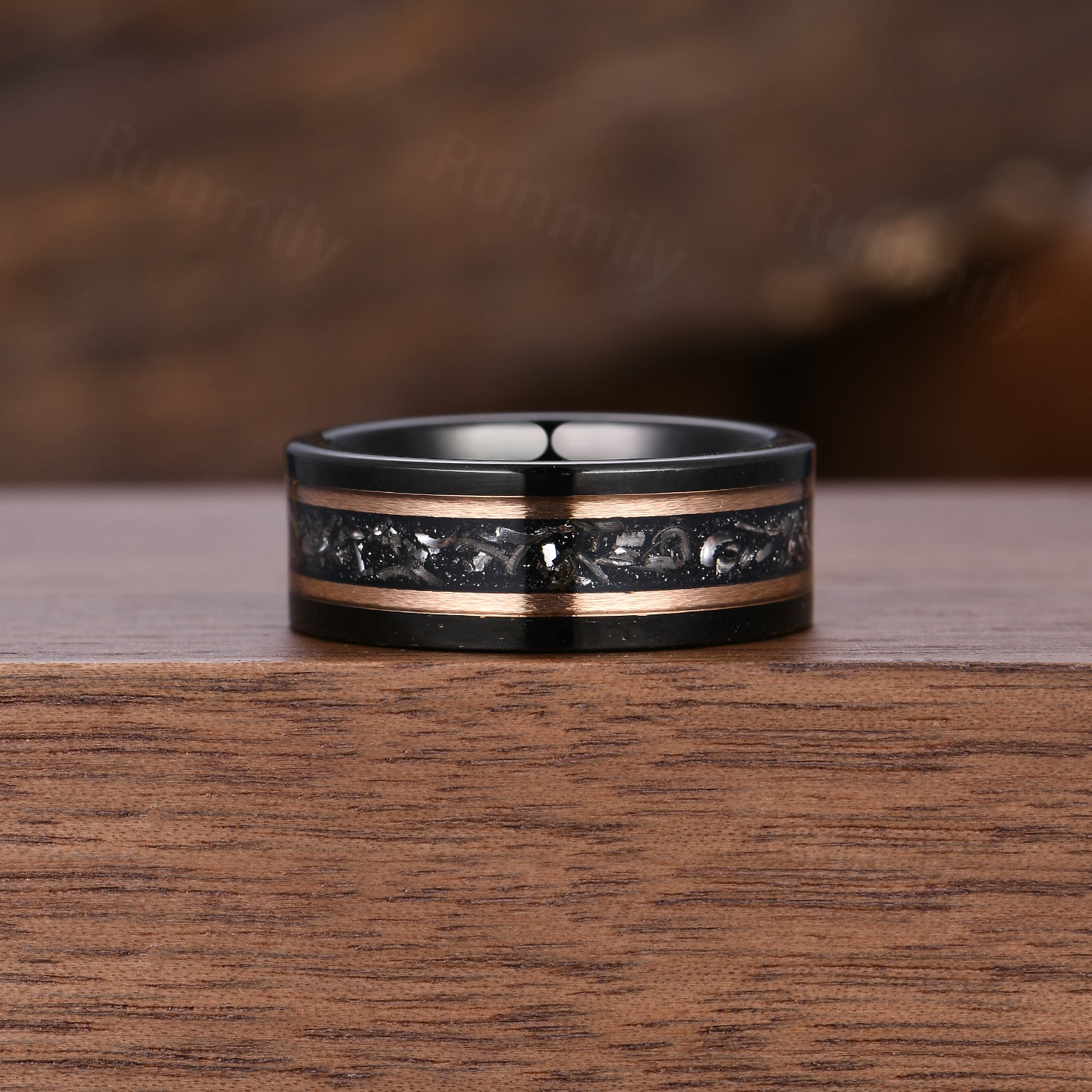 Vintage Black Onyx Couples Ring Set Unique Double Curved Moissanite Ring Rose Gold His and Hers Wedding Bands Black Gemstone Rings