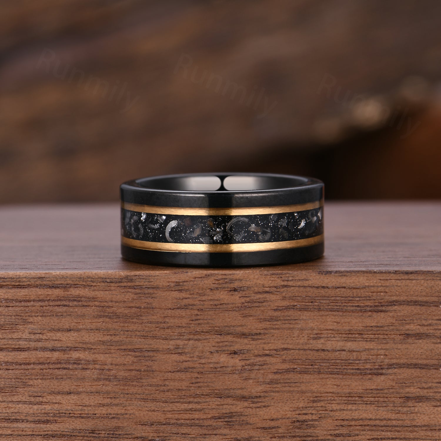Antique Black Onyx Couples Ring Set Unique Filigree Bridal Ring Yellow Gold His and Hers Wedding Bands Mens Tungsten Ring Anniversary Rings