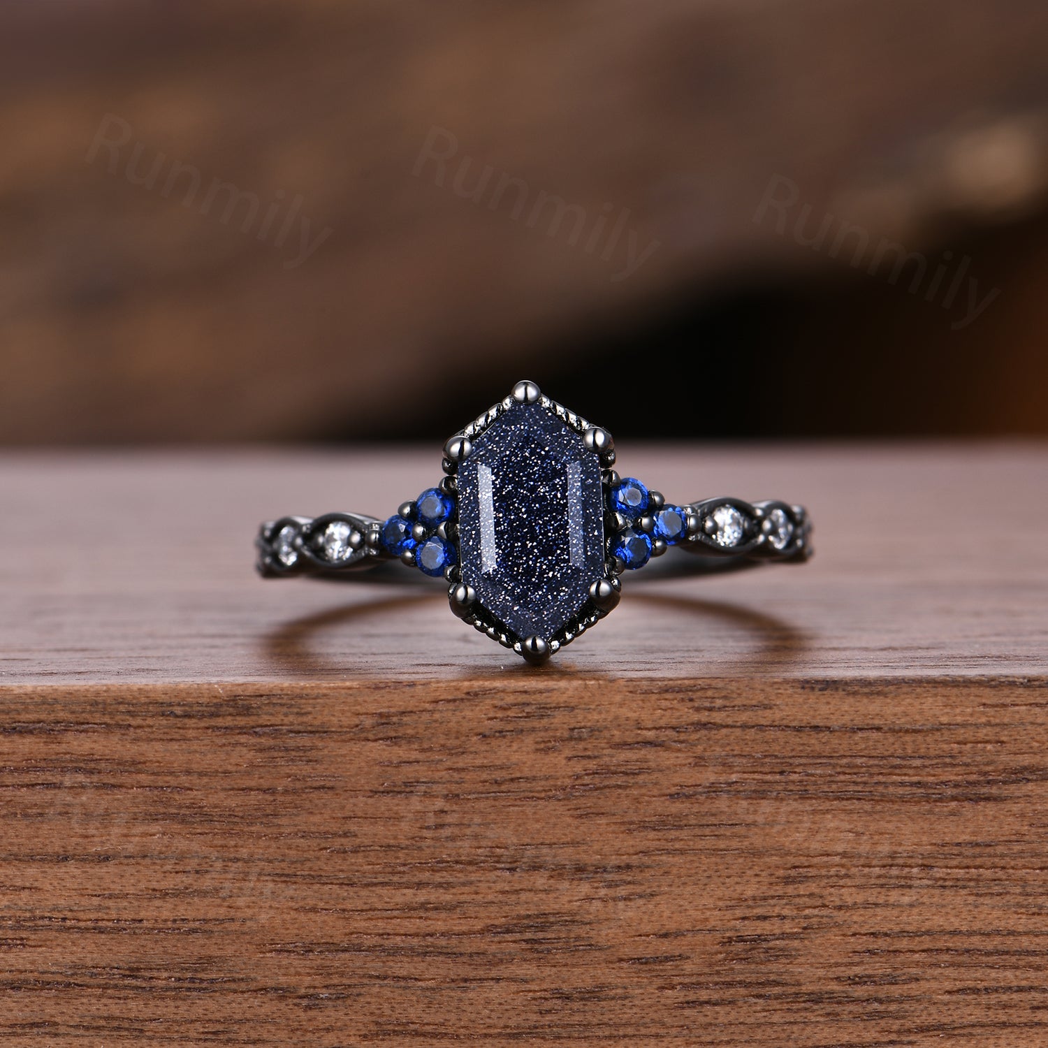 Orion Nebula Couples Ring Set, His and Hers Galaxy Sandstone Starry Night Wedding Band, Unique Matching Couples Promise Ring Set