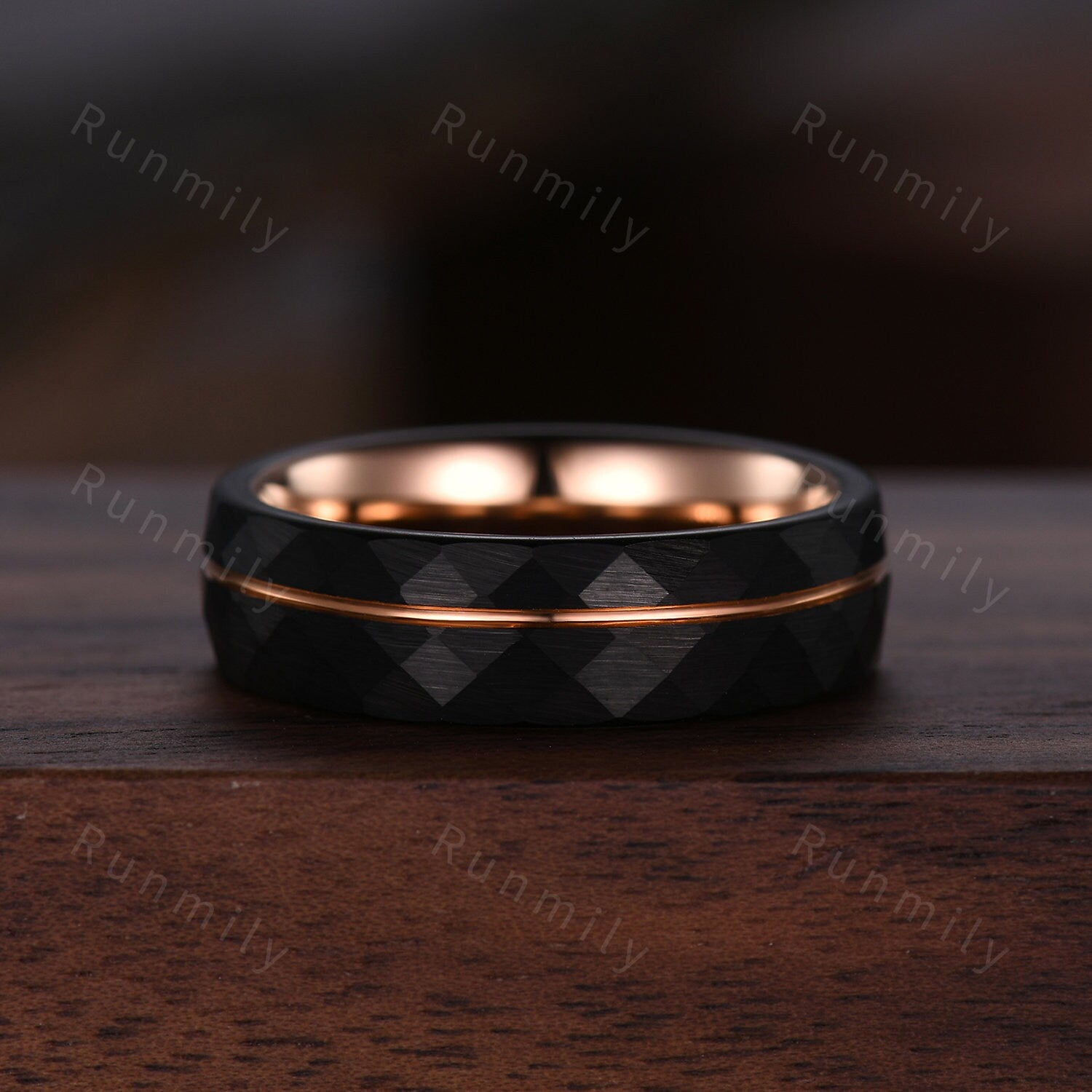 Nature Inspired Ruby Couples Ring Set Rose Gold Matching Promise Ring His and Hers Wedding Band Unique Anniversary Rings For Men For Women