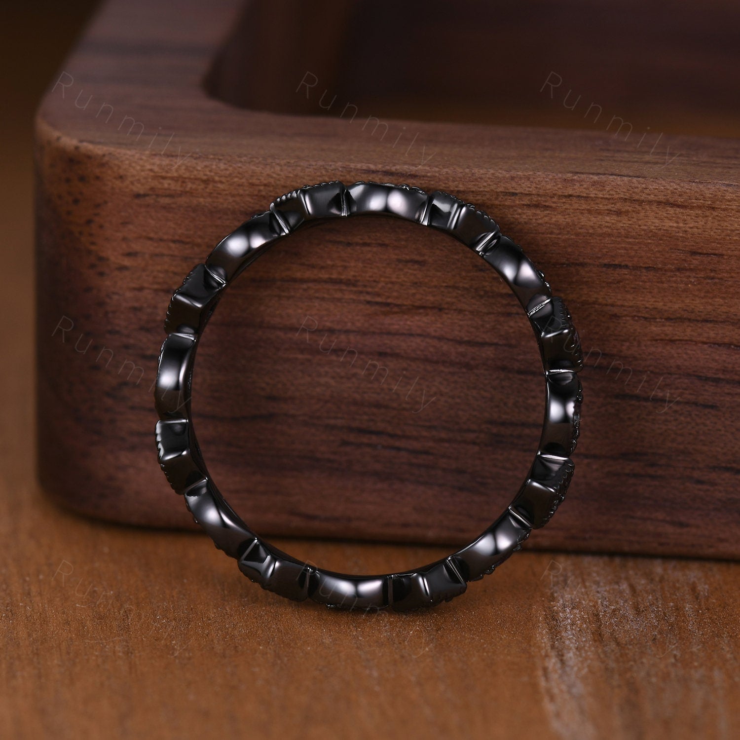 Vintage Alexandrite wedding band art deco eternity wedding band black gold ring unique stacking matching band for women retro vintage ring