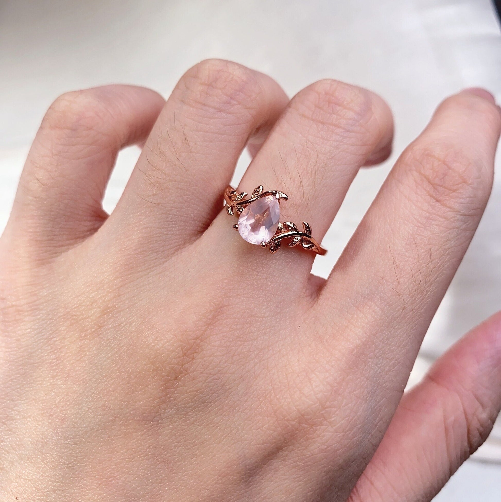 Vintage twig leaf moss agate ring women unique nature inspired engagement ring rose gold wedding ring green agate ring bridal promise gift