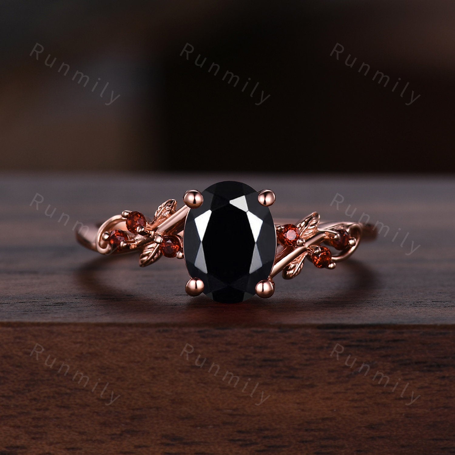 Oval Black Onyx Engagement Ring Set Rose Gold Couples Ring Mens 6mm Tungsten Wedding Band Natural Inspired Matching Promise Ring For Couples