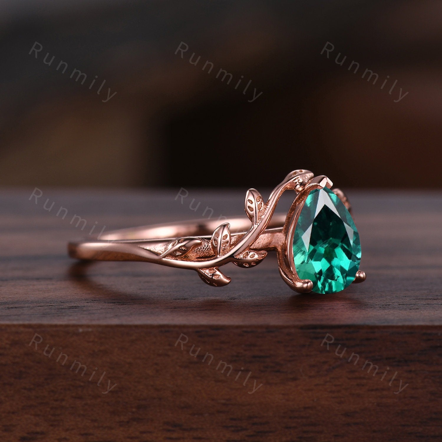 Vintage twig leaf moss agate ring women unique nature inspired engagement ring rose gold wedding ring green agate ring bridal promise gift