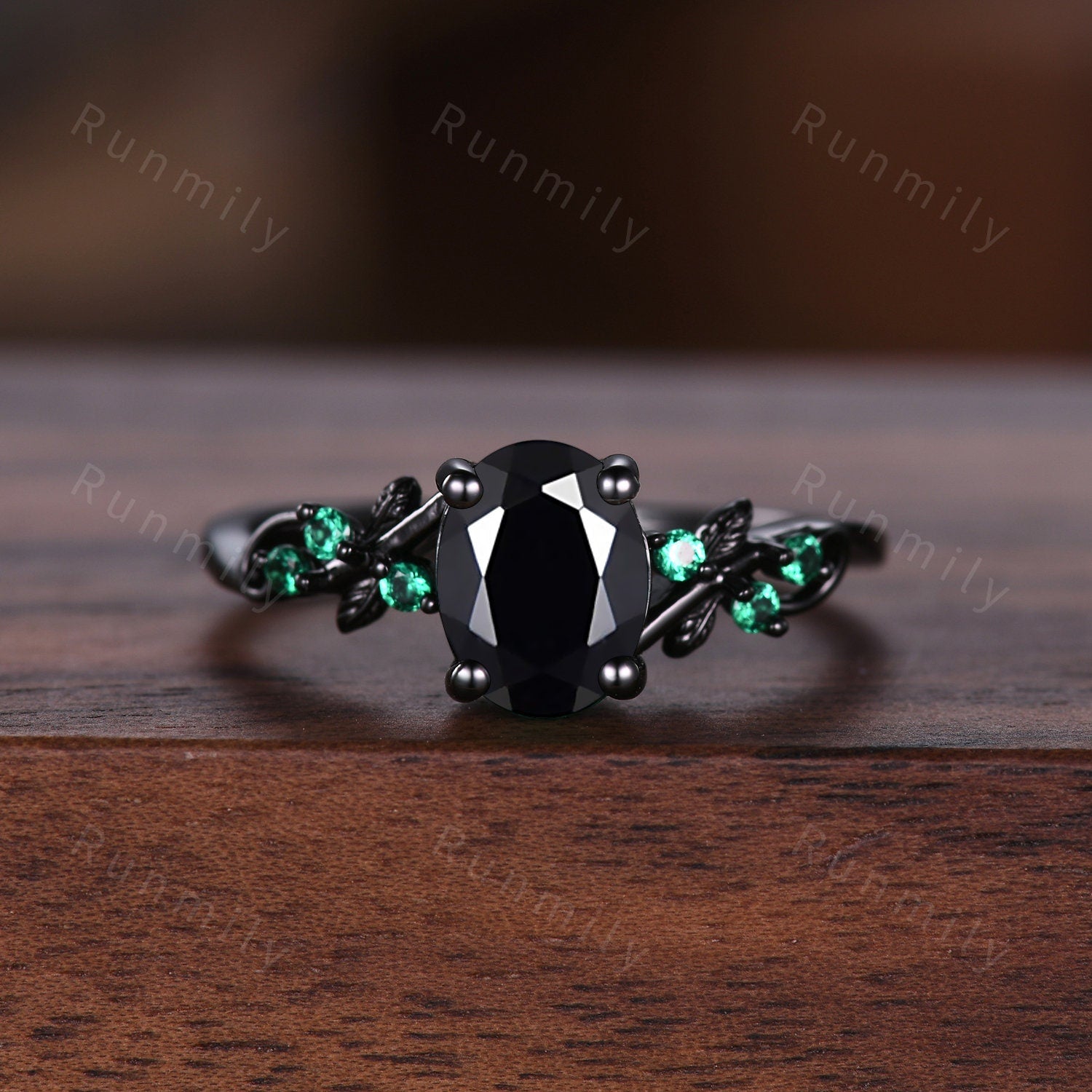 Vintage black onyx couples ring set black gold matching promise ring His and Her wedding band Mens opal tungsten ring anniversary gifts