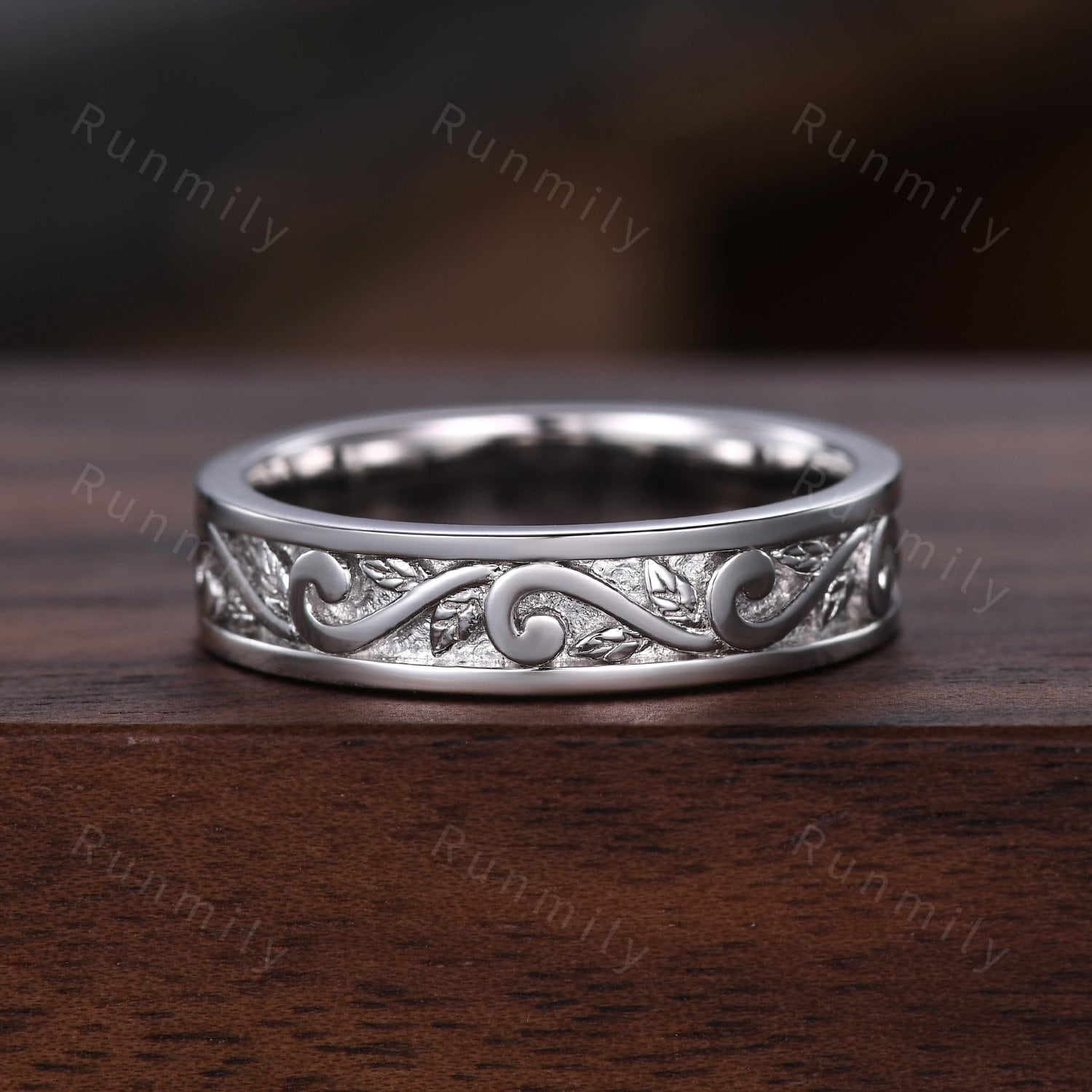 Kite cut moss agate couples ring sterling silver unique art deco wedding ring set twig leaf Mens wedding band Natural agate ring for Women