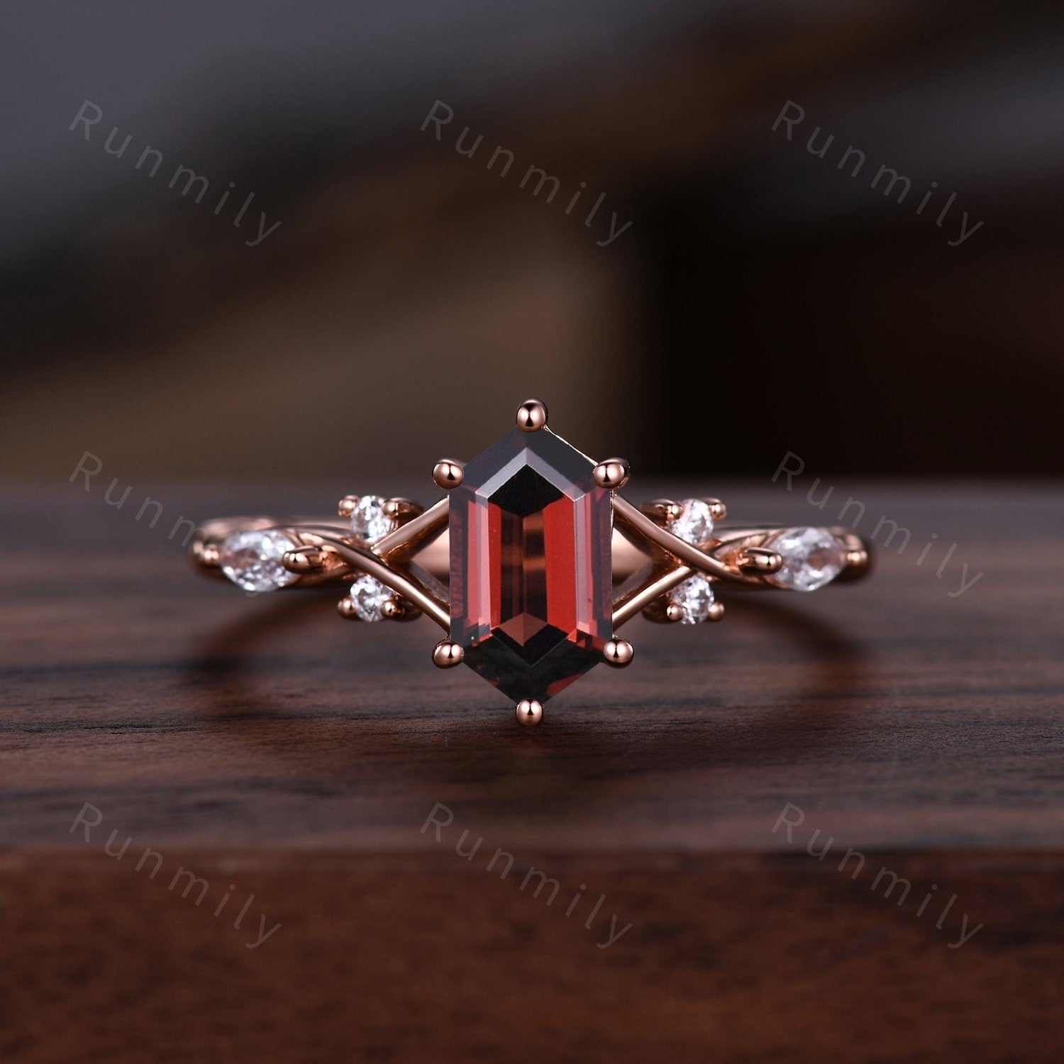 Red Garnet Couples Ring White Gold Matching Ring Set Unique His and Hers Wedding Band Promise Rings For Men For Women Natural Garnet Ring