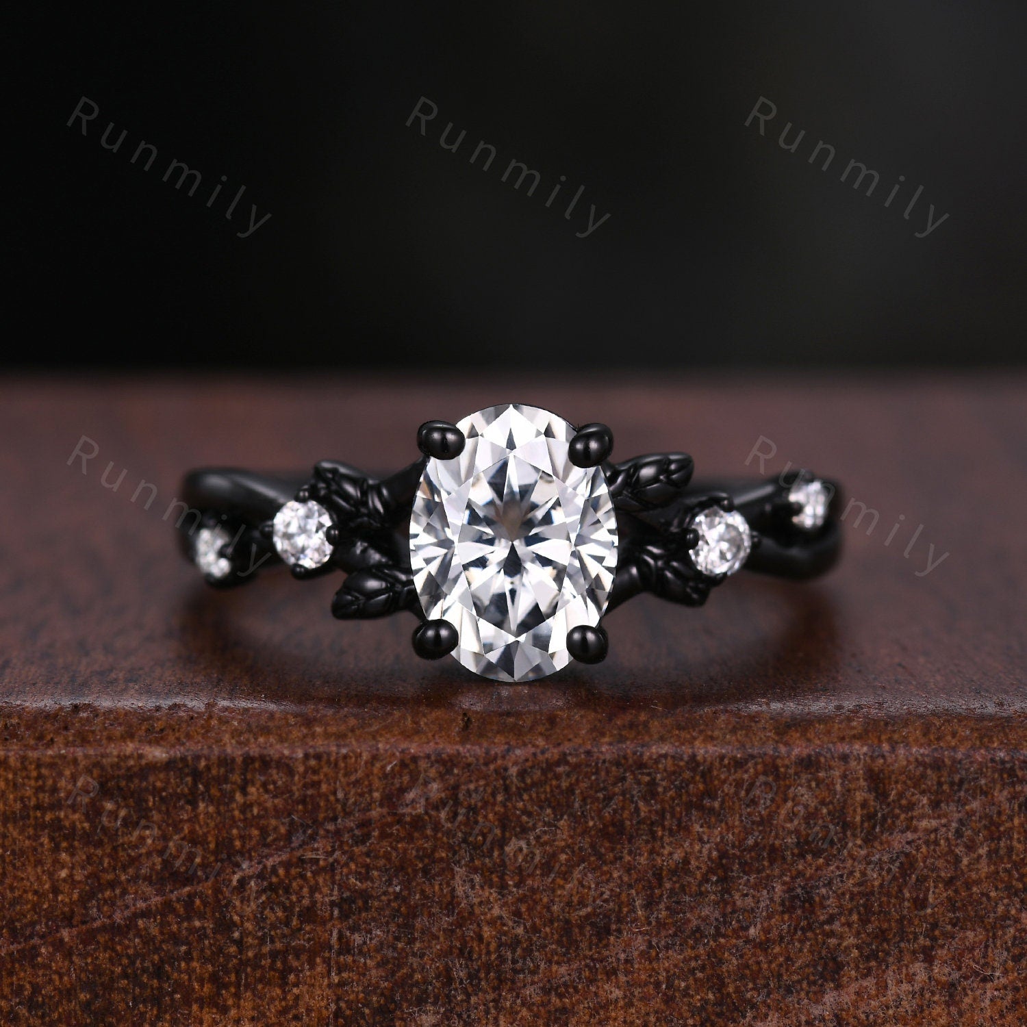 Vintage Oval Moissanite Couple Ring Set Gothic Black Gold Rings Mens Meteorite Tungsten Ring His and Hers Wedding Band Couples Promise Ring