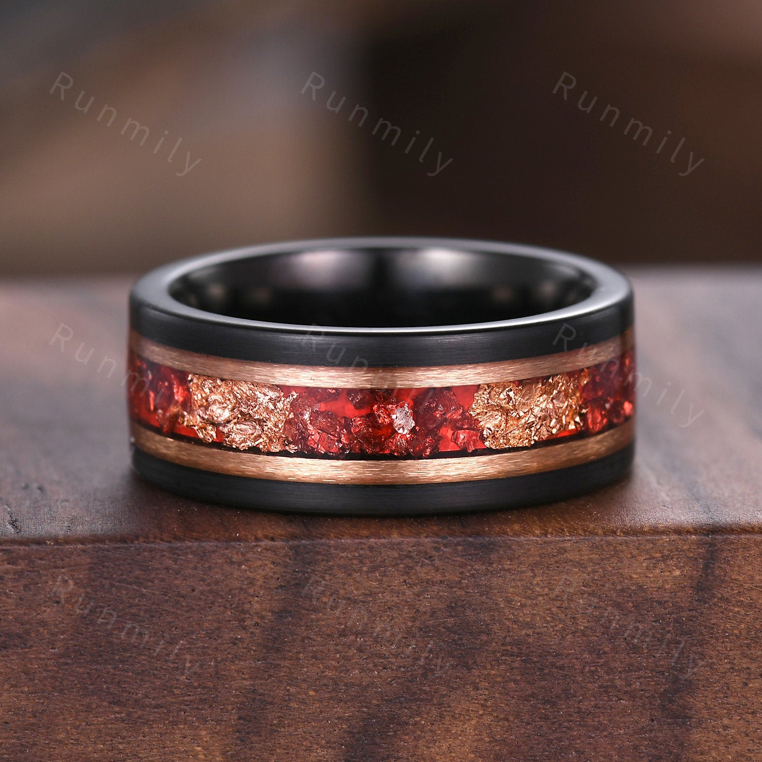 Oval cut Ruby couples ring set rose gold matching promise ring His and Her wedding band Mens gold leaf tungsten ring anniversary gifts