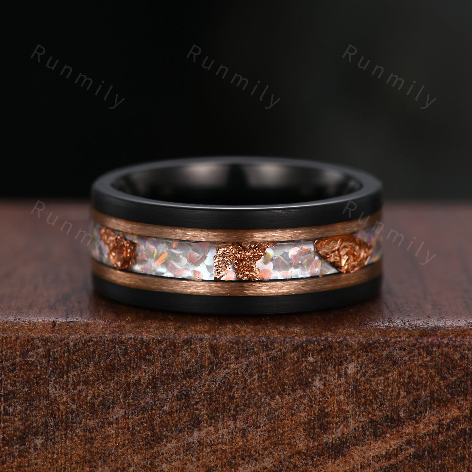 Vintage Oval Opal Couples Ring Rose Gold Matching Ring Set His and Hers Wedding Band Mens Opal Ring October Birthstone Couple Promise Ring