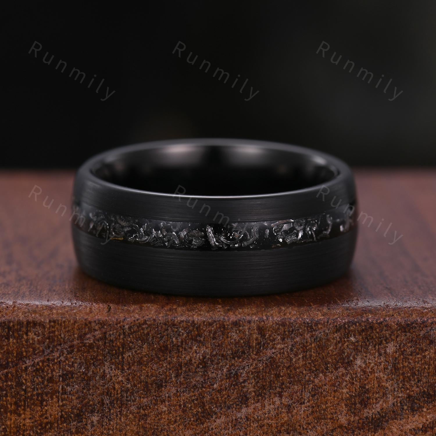 Vintage Black Onyx Couples Ring Black Gold Matching Ring Set His and Hers Wedding Band Promise Ring For Men For Women Black Gemstone Ring