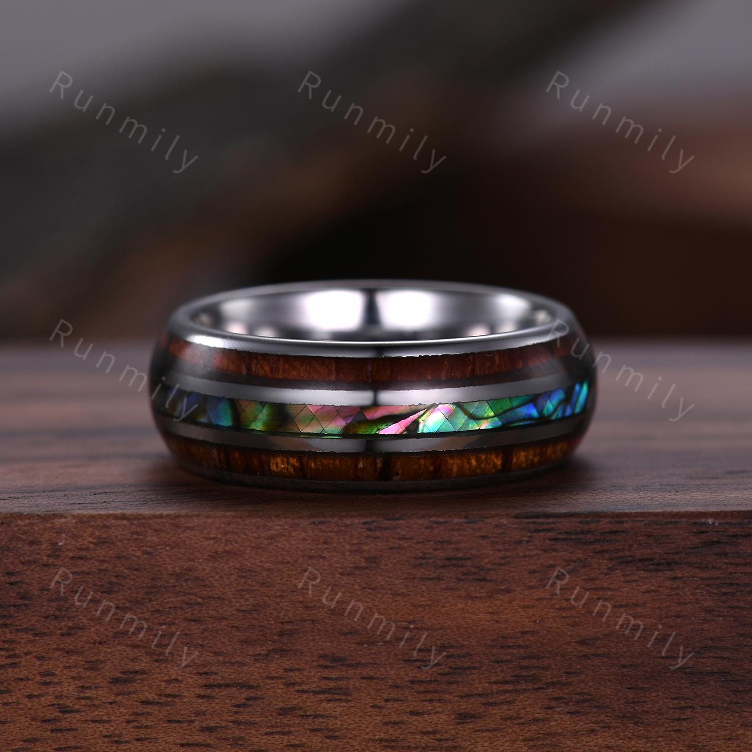 Pear cut Emerald Couple Ring Silver His and Hers Wedding Band Unique Mens Tungsten Band Matching Nature Inspired Ring Set Green Rings