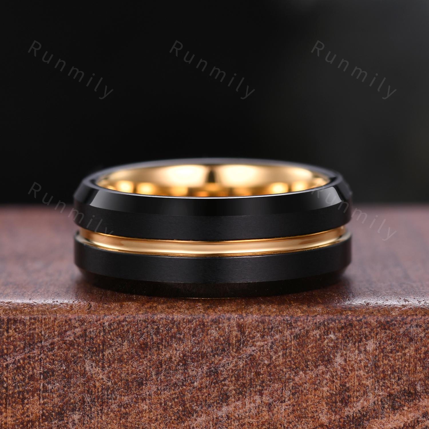 Natural Moss Agate Couples Ring Yellow Gold Matching Ring Set His and Hers Wedding Band Promise Ring For Men For Women Hexagon cut Ring