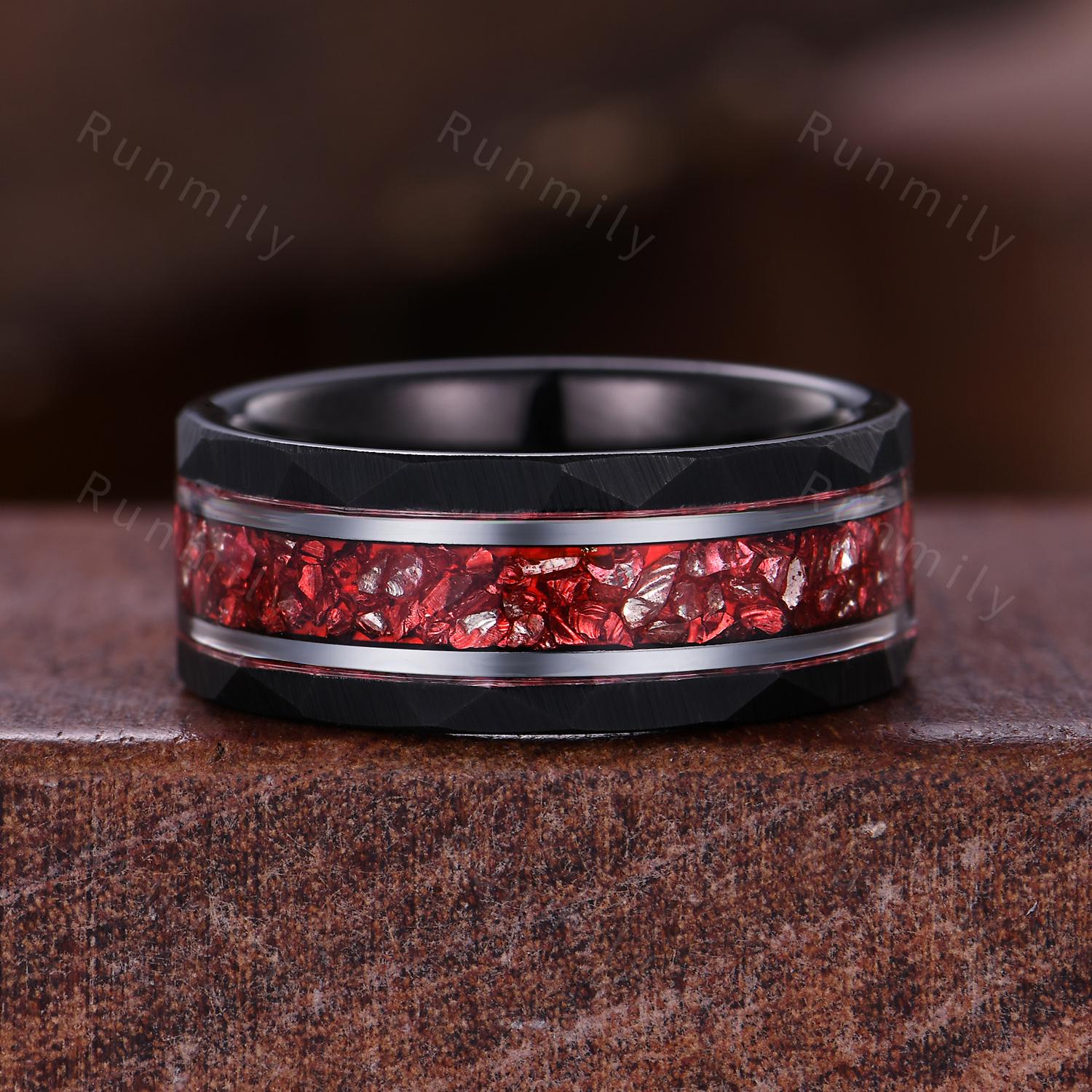 3PCS Garnet couples ring set silver branch leaf ring vintage His and Hers wedding band Mens garnet ring January anniversary ring gifts