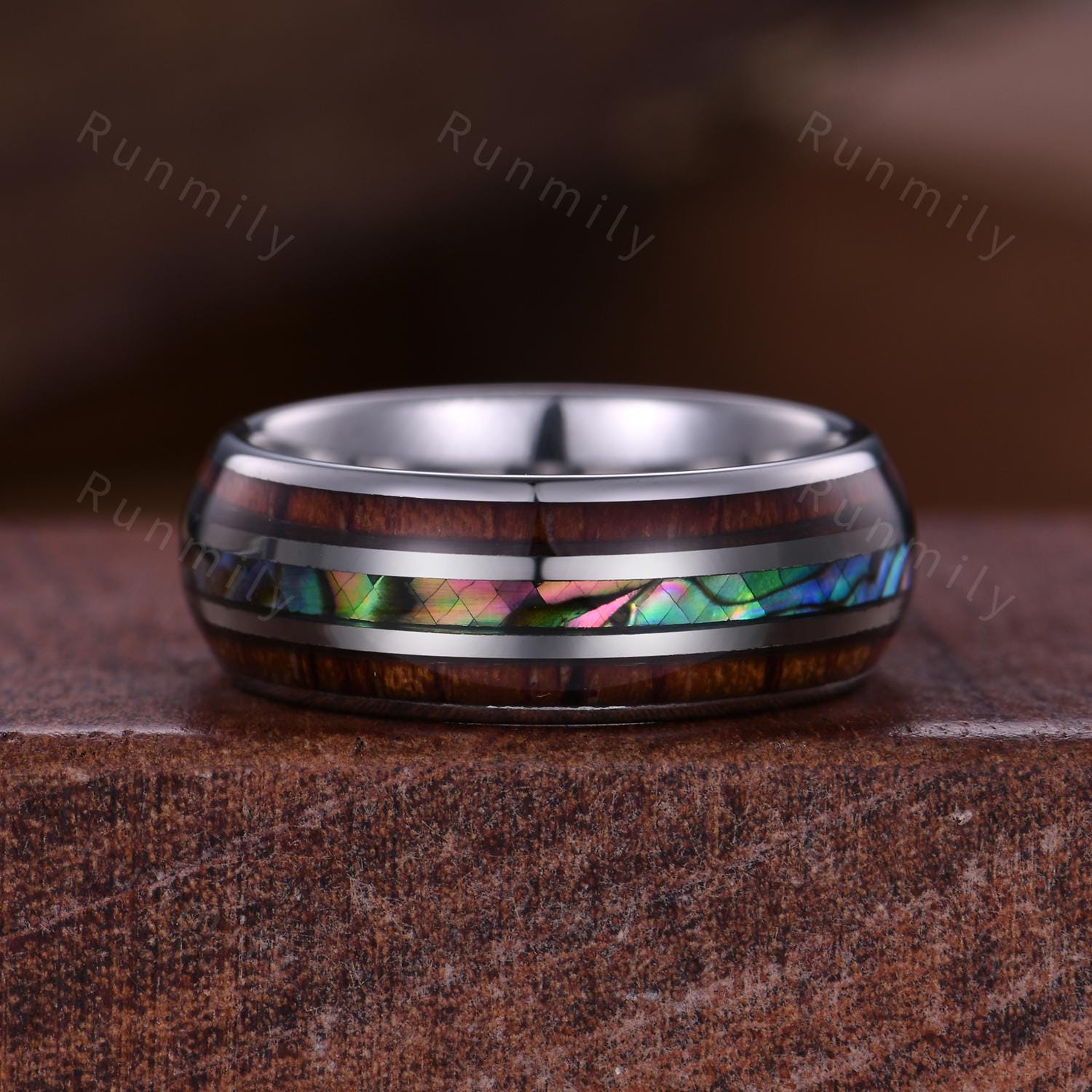 Natural Moss Agate Couples Ring Vintage Matching Promise Ring Set Twig Leaf Ring His and Hers Wedding Band Mens Wooden Ring Green Agate Ring