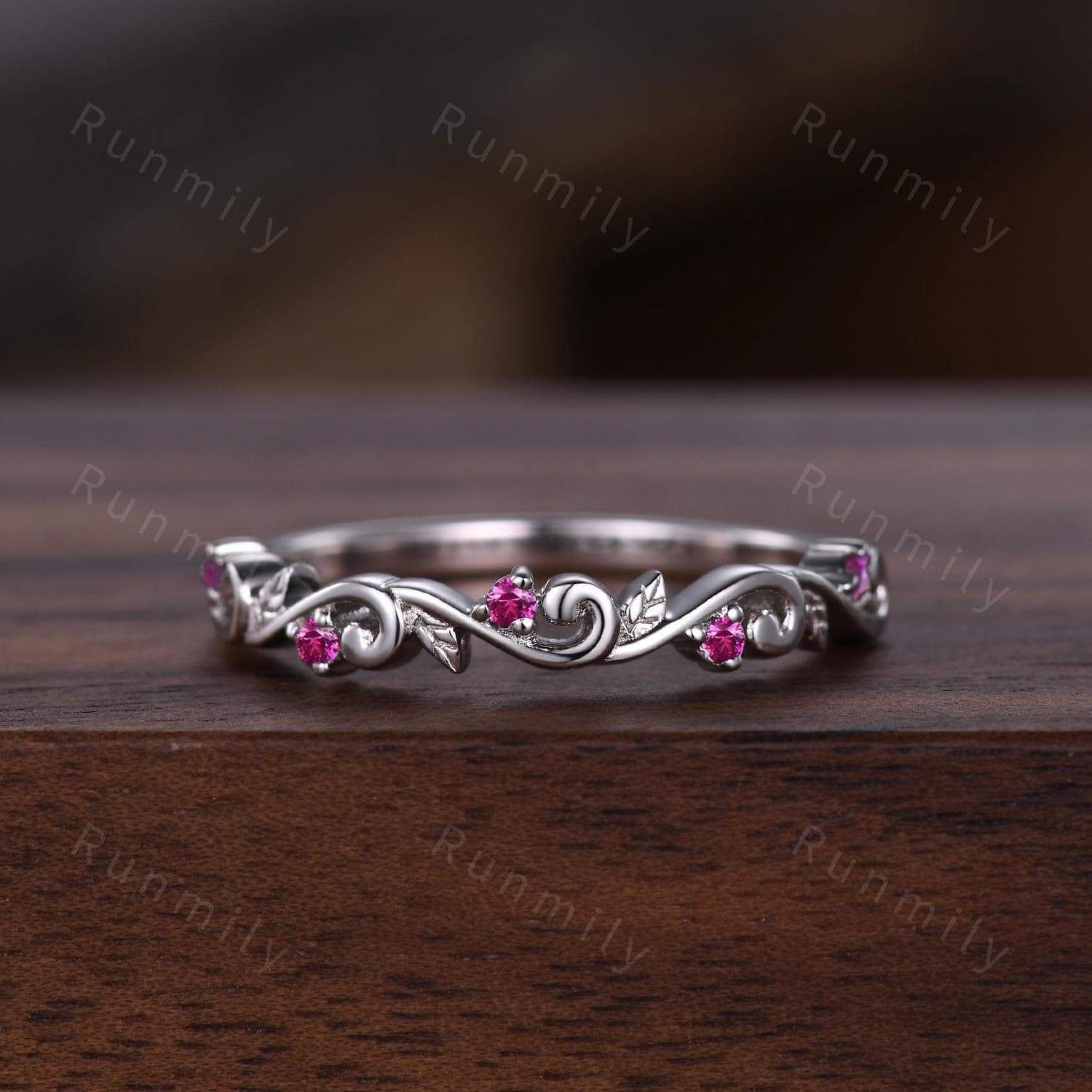 2pcs Couple Rings Set Inspired Leaf Ruby Engagement Ring For Women Vintage Leaf Wedding Band For Men Unique Wedding Anniversary Ring Set