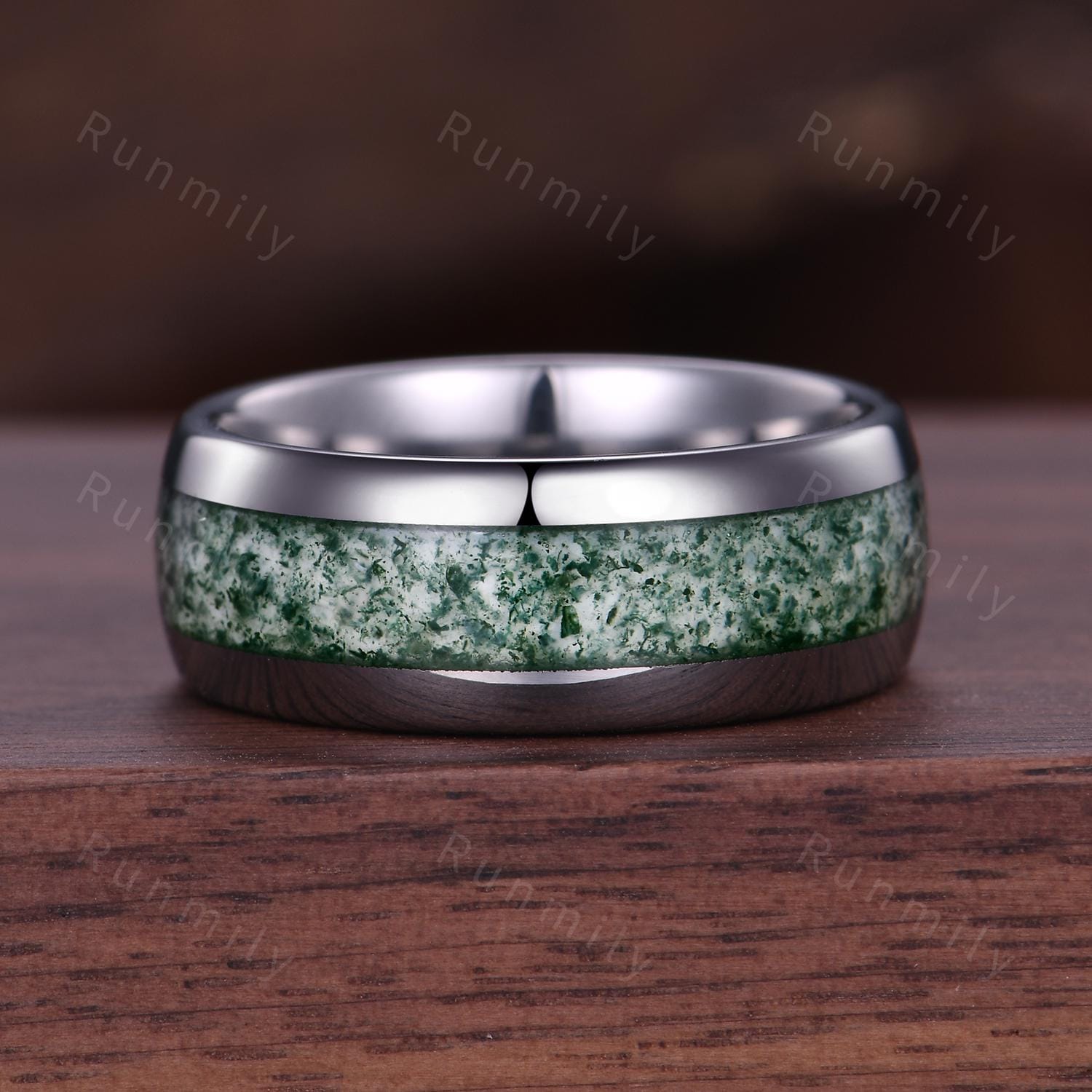 Vintage Moss Agate Couples Ring Rose Gold His And Hers Moss Agate Ring Set Matching Promise Ring Unique Engagement Ring Mens Moss Agate Ring