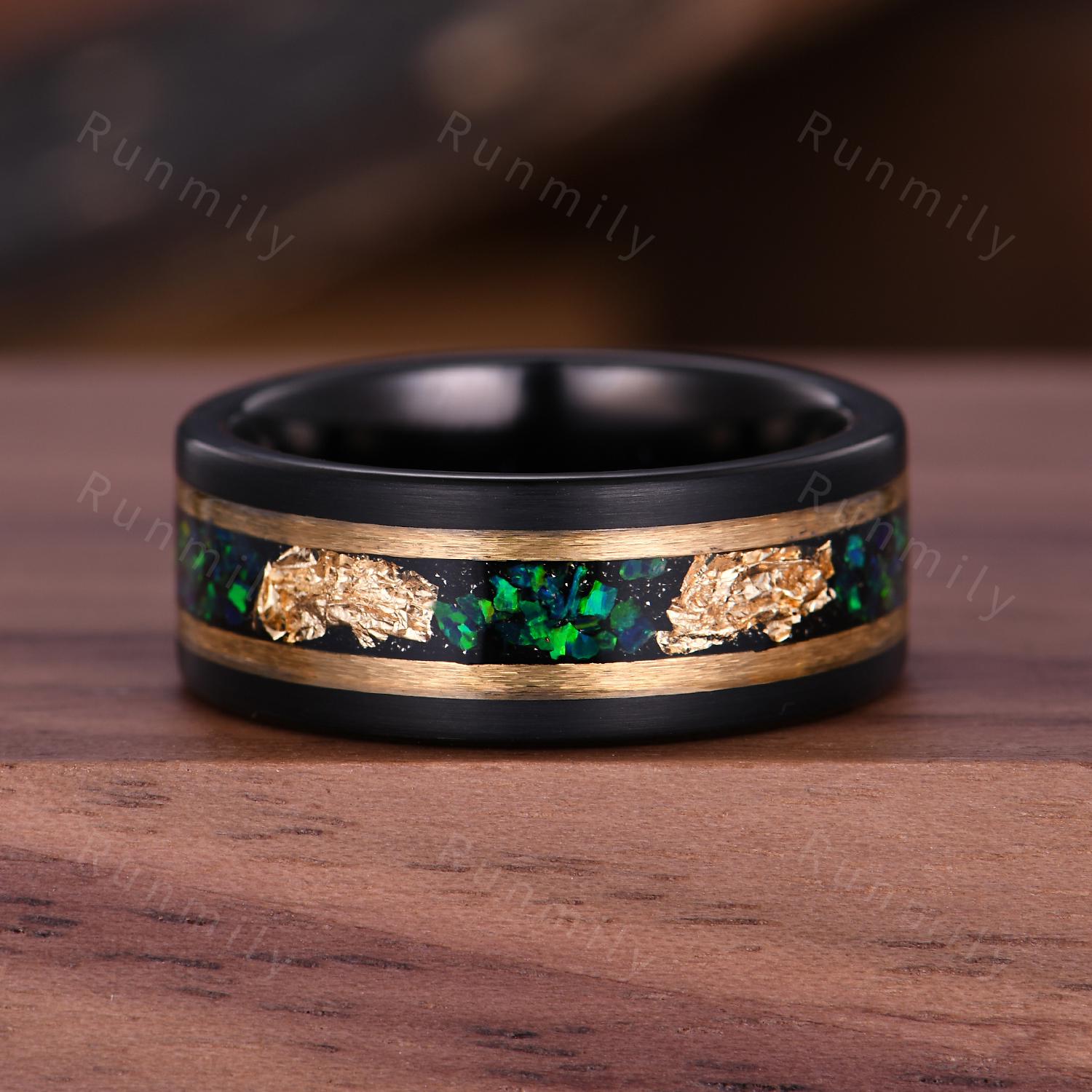 Vintage Hexagon Emerald Couples Ring Set Double Curved Band Yellow Gold His and Hers Wedding Band Mens Emerald Ring Promise Ring For Couple