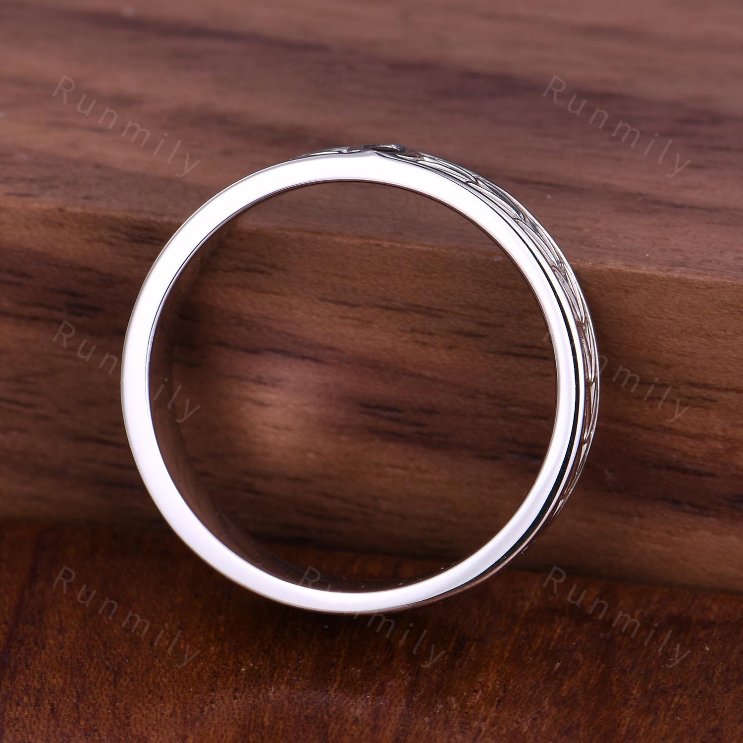 Mens Black Onyx Wedding Band Unique Marquise cut Wedding Band For Mens Natural Gemstone Ring His Engagement Ring Band Leaf-Inspired Ring